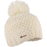 Bonnet tricot uni avec pompon doublé plush