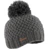Bonnet tricot uni avec pompon doublé plush