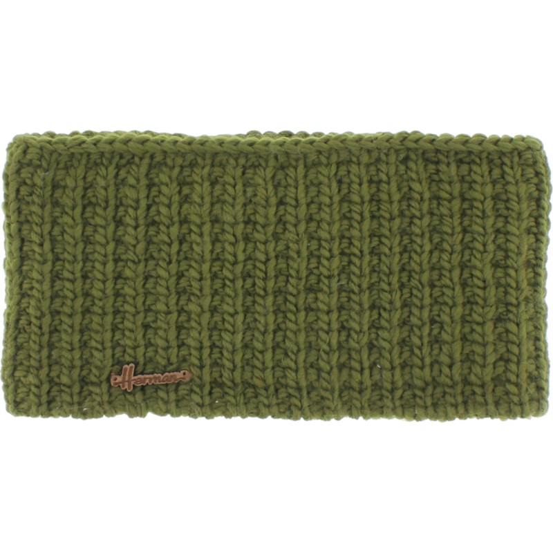 Plain adult headband knitted with 80% recycled plastic thread and line