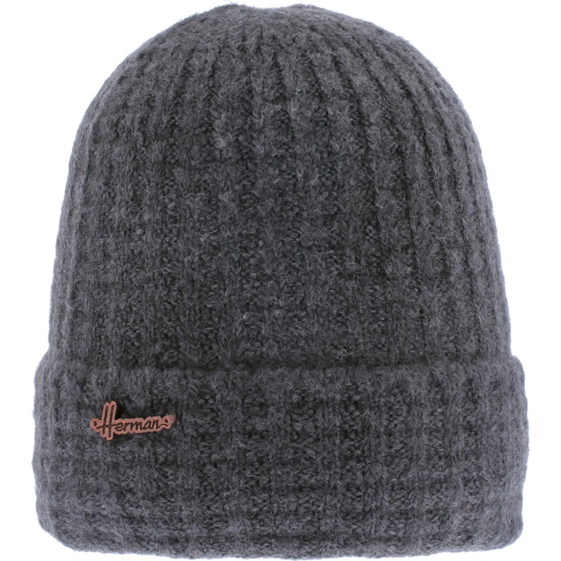 Bonnet homme en acrylique uni à revers