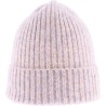 Bonnet femme en maille chinée avec badge et revers