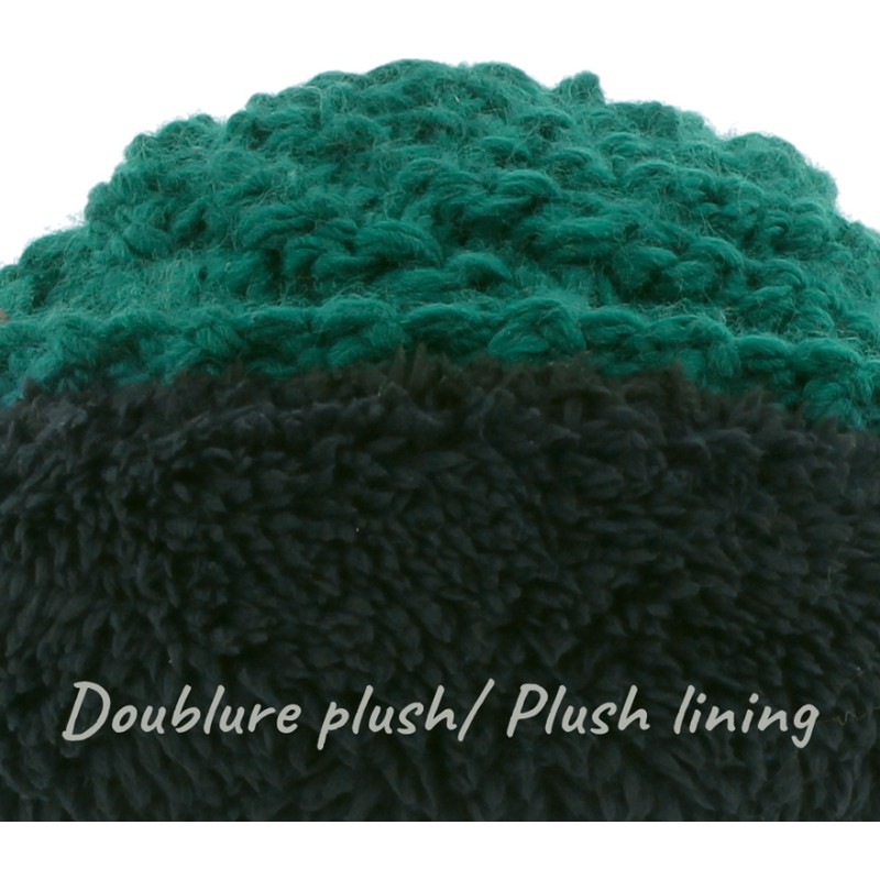 Bonnet adulte en grosse maille uni oblique doublé plush